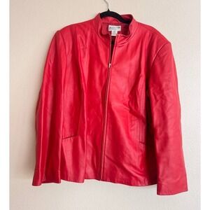 Vintage Pendleton Red Biker Leather Jacket XL Old Money Y2K Gorpcore Retro